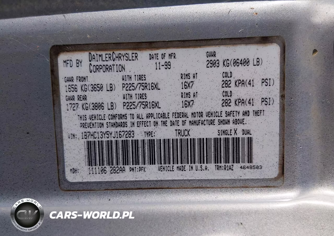 2000 Dodge Ram 1500 St VIN:1B7HC13Y5YJ167283 - 9