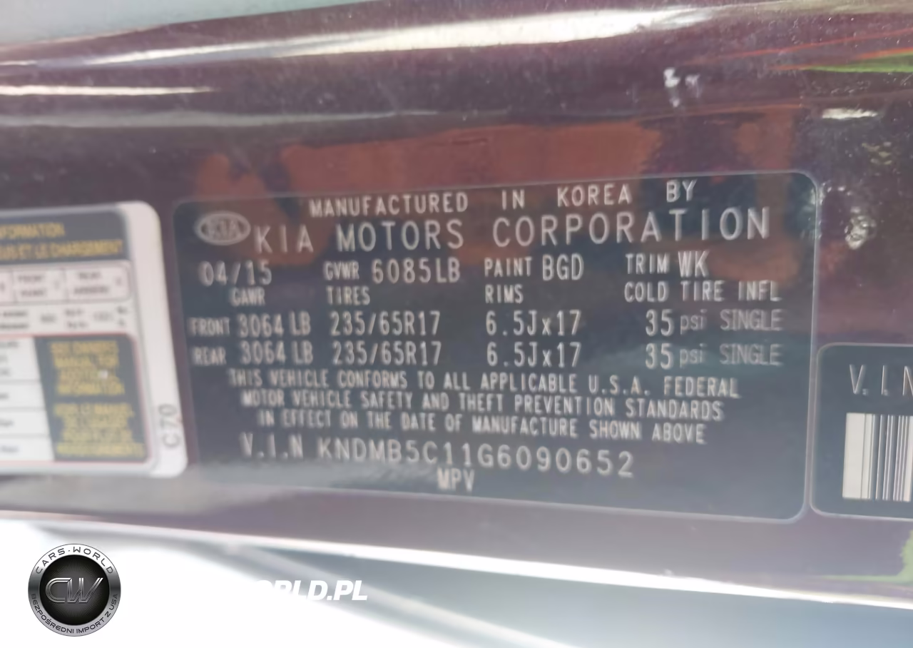 2016 Kia Sedona Lx VIN:KNDMB5C11G6090652 - 9