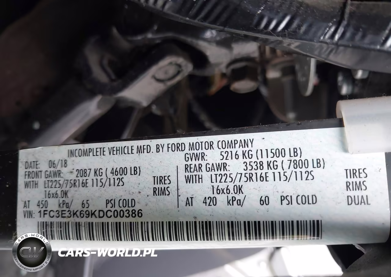 2019 Ford E-350 Stripped VIN:1FC3E3K69KDC00386 - 9