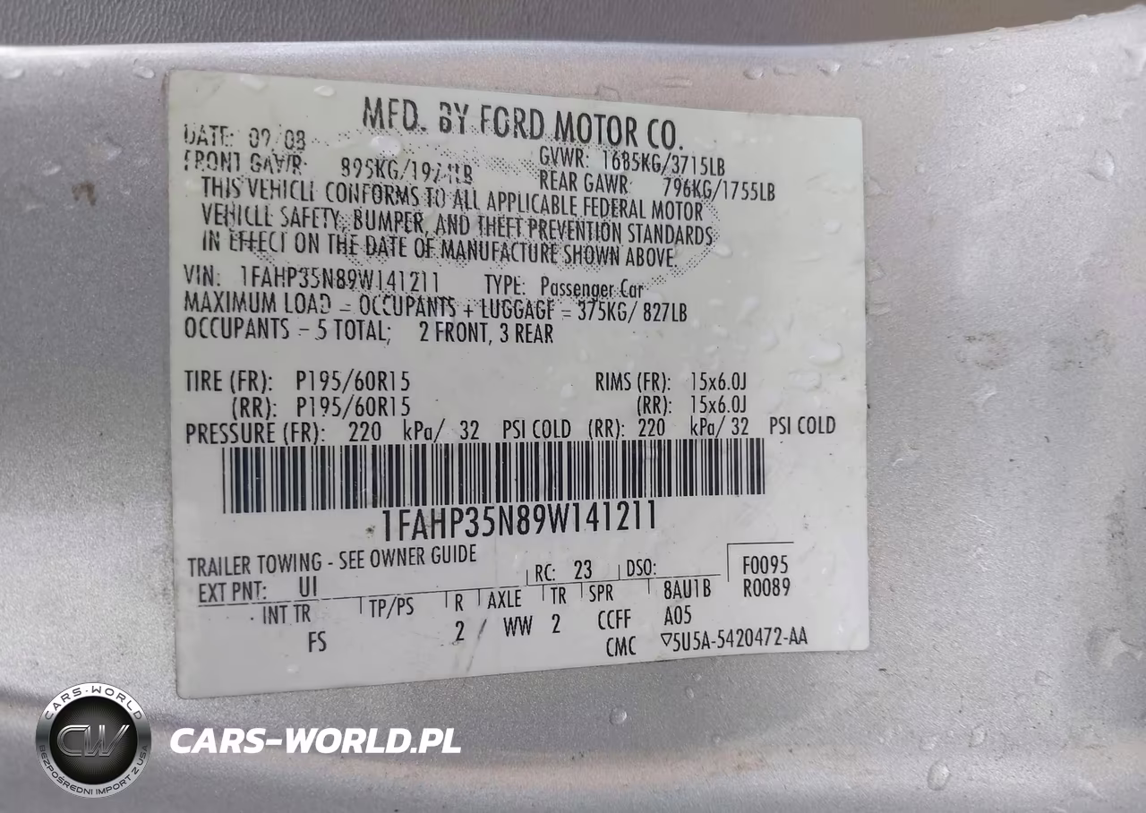 2009 Ford Focus Se VIN:1FAHP35N89W141211 - 9