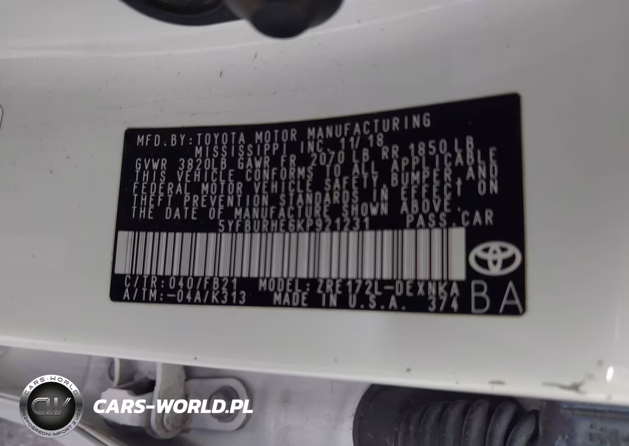 2019 Toyota Corolla Le VIN:5YFBURHE6KP921231 - 9