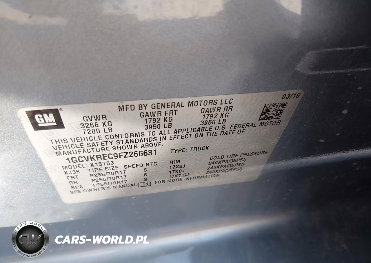 2015 Chevrolet Silverado 1500 1Lt VIN:1GCVKREC9FZ266631 - 9