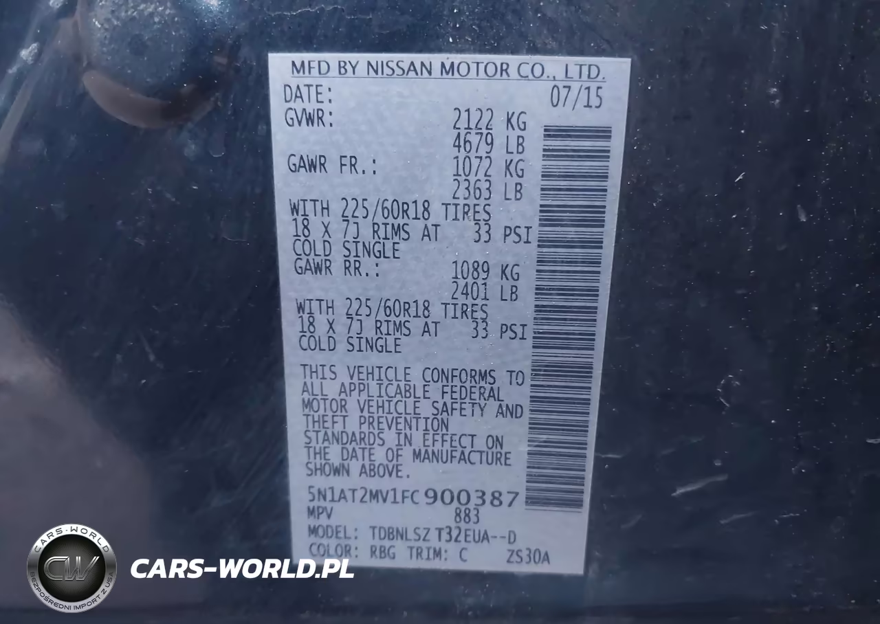 2015 Nissan Rogue Sl VIN:5N1AT2MV1FC900387 - 9
