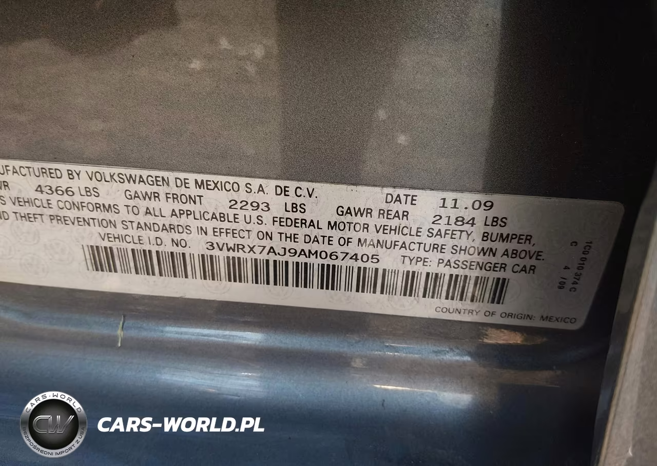 2010 Volkswagen Jetta Se VIN:3VWRX7AJ9AM067405 - 9