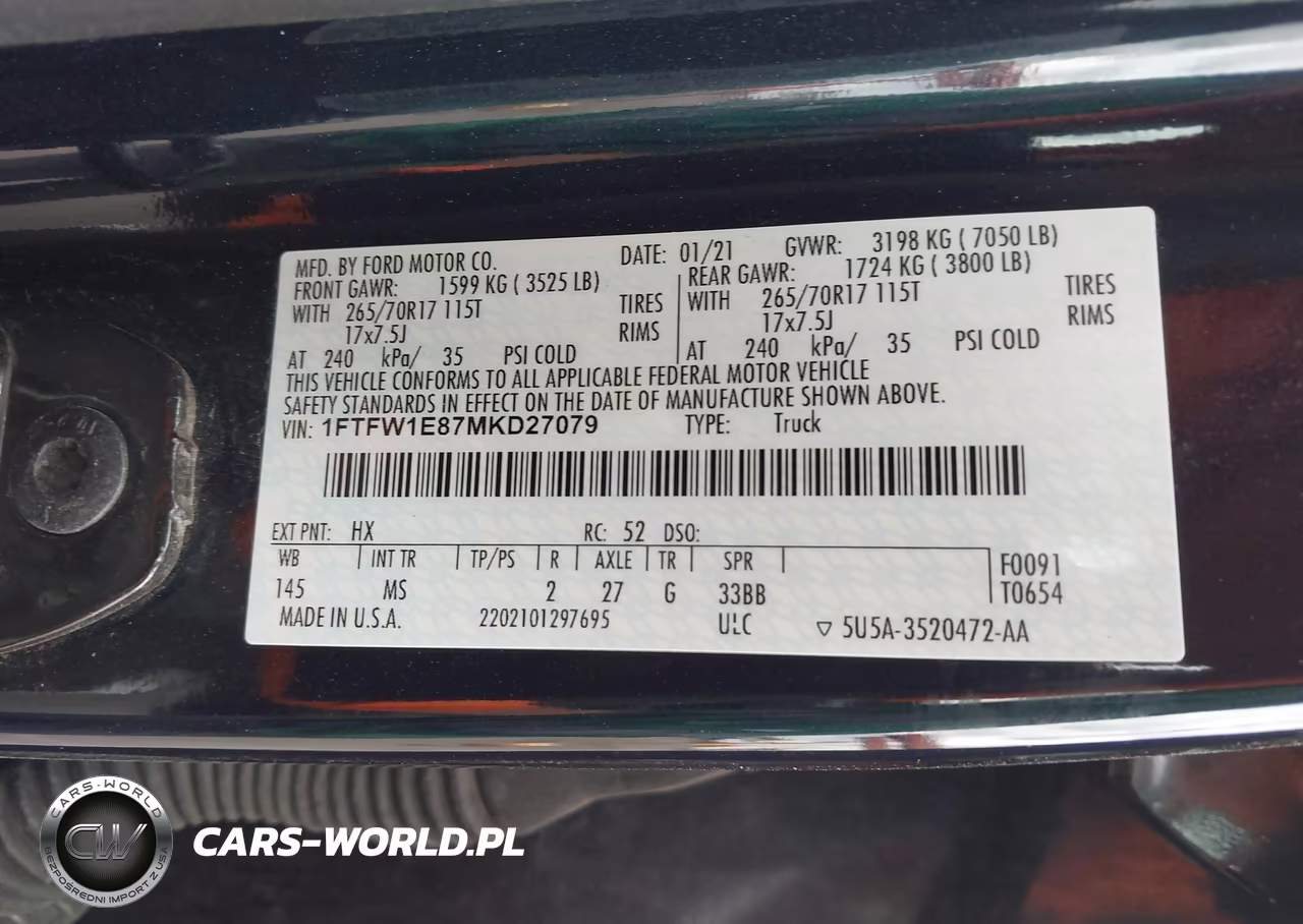 2021 Ford F-150 Xlt VIN:1FTFW1E87MKD27079 - 9