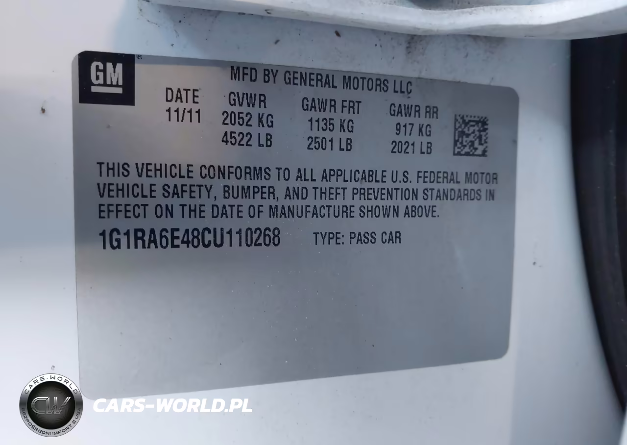 2012 Chevrolet Volt VIN:1G1RA6E48CU110268 - 9