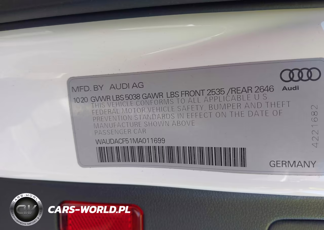 2021 Audi A5 Sportback Premium 45 Tfsi Quattro S Tronic VIN:WAUDACF51MA011699 - 9