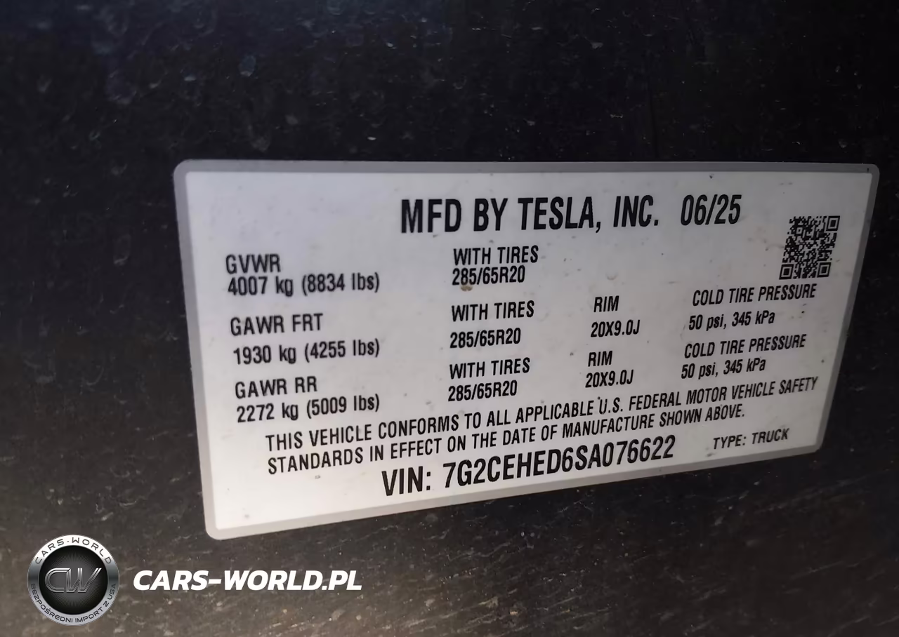 2025 Tesla Cybertruck All-Wheel Drive VIN:7G2CEHED6SA076622 - 9