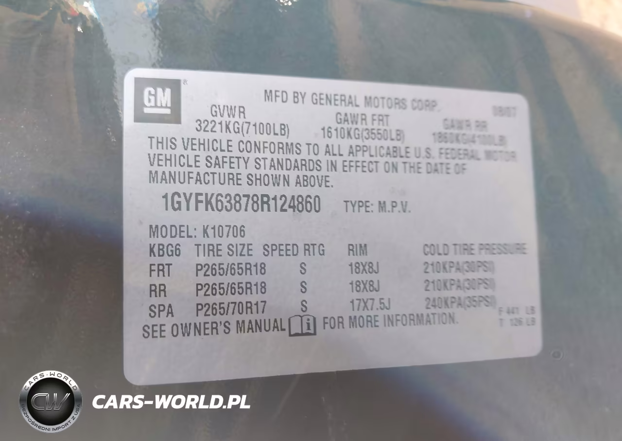 2008 Cadillac Escalade Standard VIN:1GYFK63878R124860 - 9