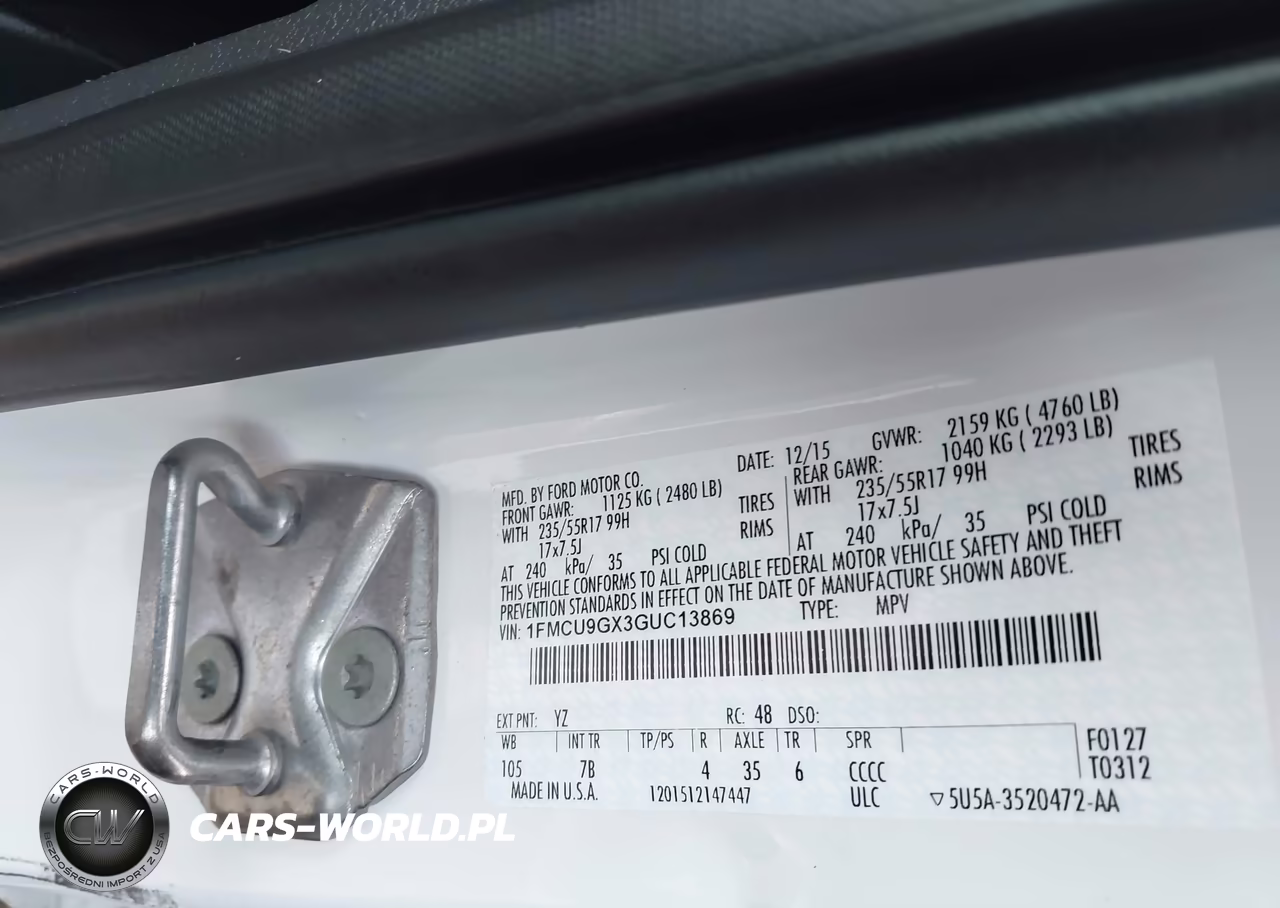 2016 Ford Escape Se VIN:1FMCU9GX3GUC13869 - 9