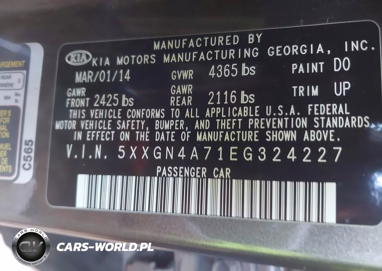 2014 Kia Optima Ex VIN:5XXGN4A71EG324227 - 9