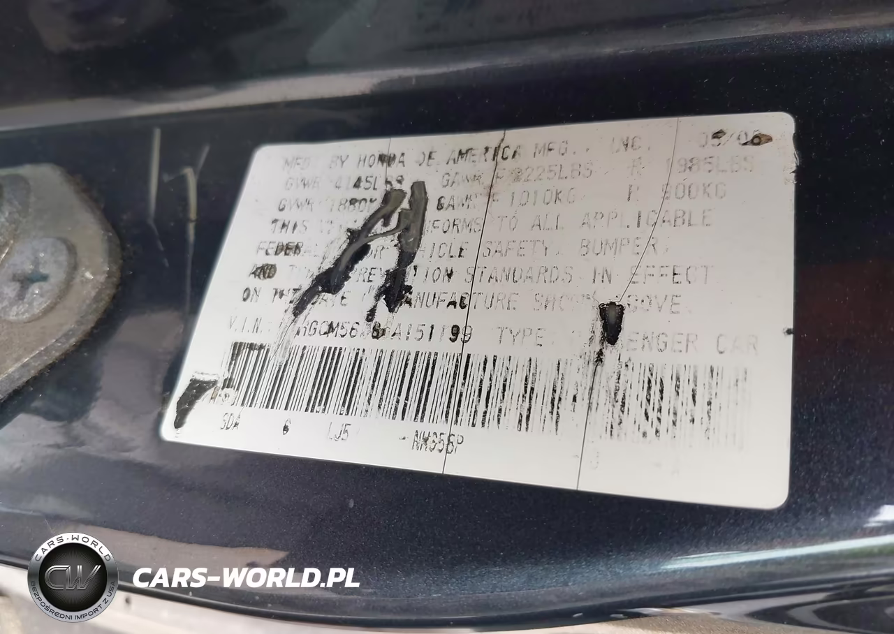 2006 Honda Accord 2.4 Se VIN:1HGCM56366A151199 - 9