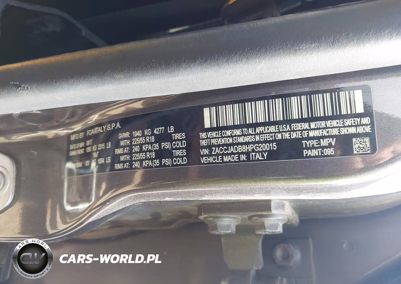 2017 Jeep Renegade Limited Fwd VIN:ZACCJADB8HPG20015 - 9