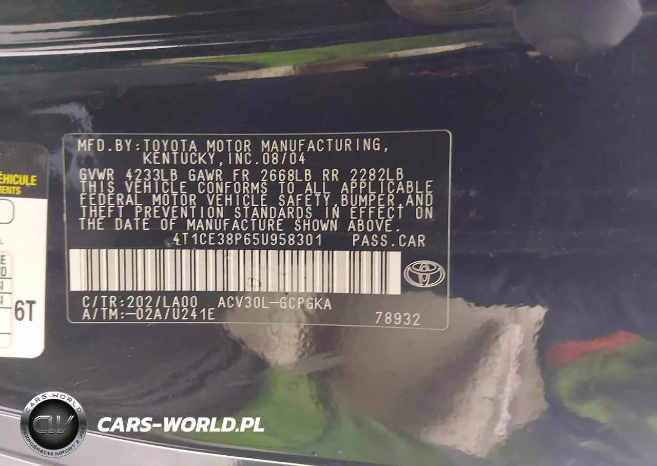 2005 Toyota Camry Solara Sle VIN:4T1CE38P65U958301 - 9