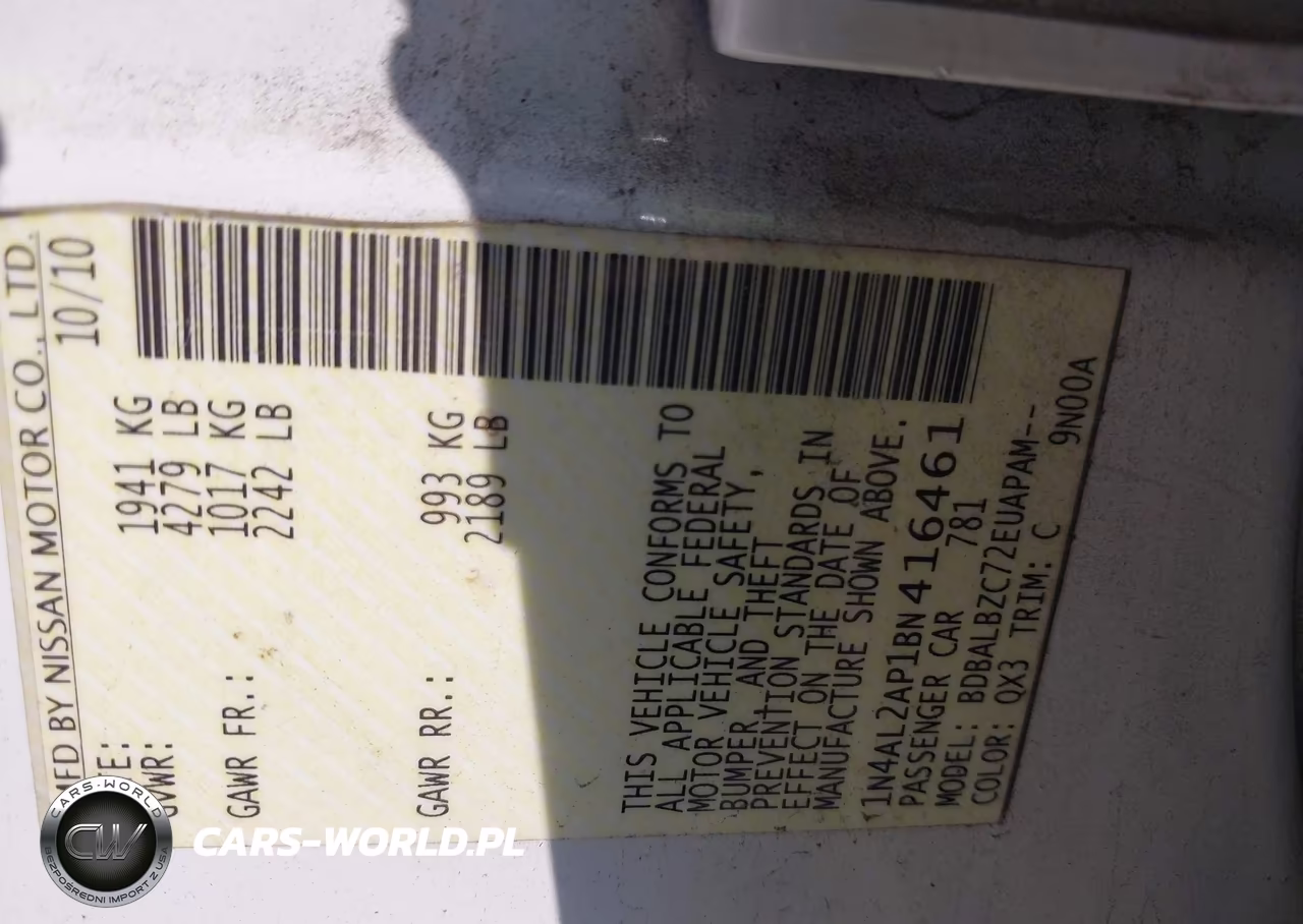 2011 Nissan Altima 2.5 S VIN:1N4AL2AP1BN416461 - 9