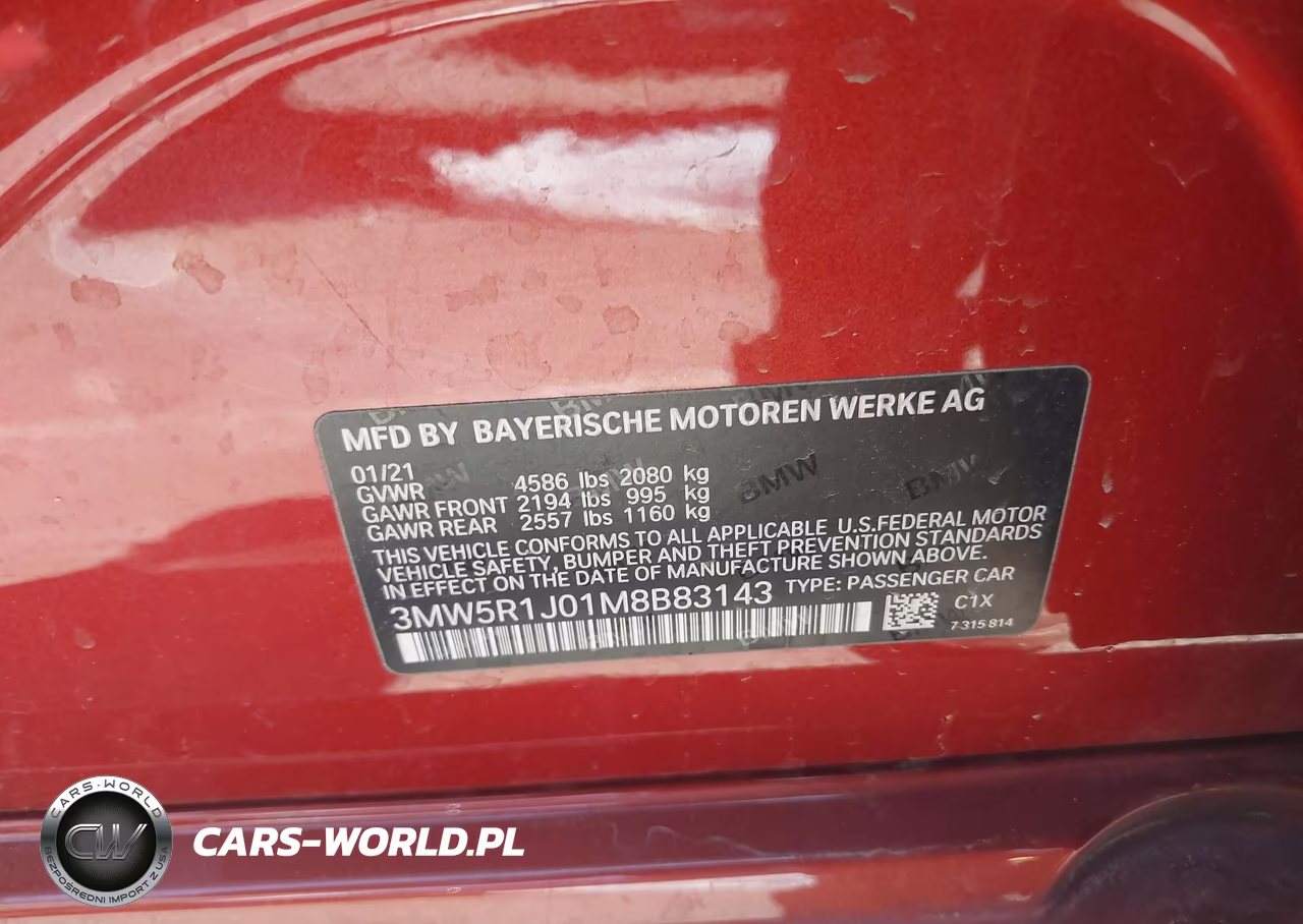 2021 BMW 330I VIN:3MW5R1J01M8B83143 - 9