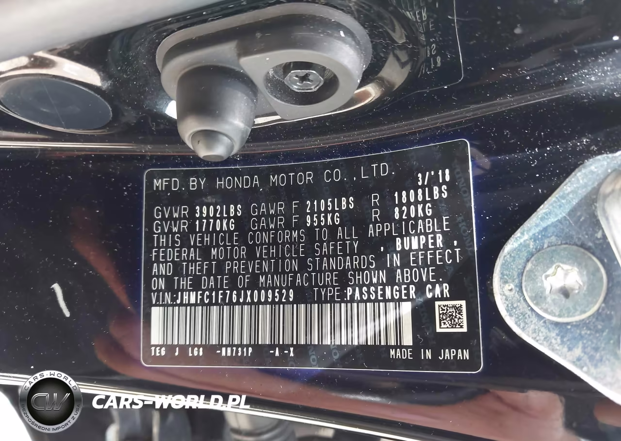 2018 Honda Civic Ex-L VIN:JHMFC1F76JX009529 - 9