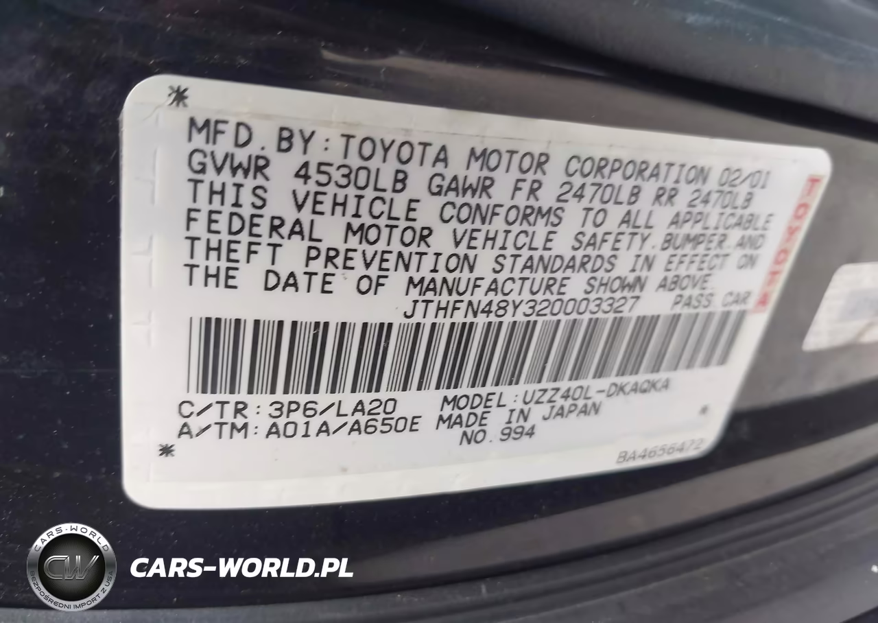 2002 Lexus Sc 430 VIN:JTHFN48Y320003327 - 9