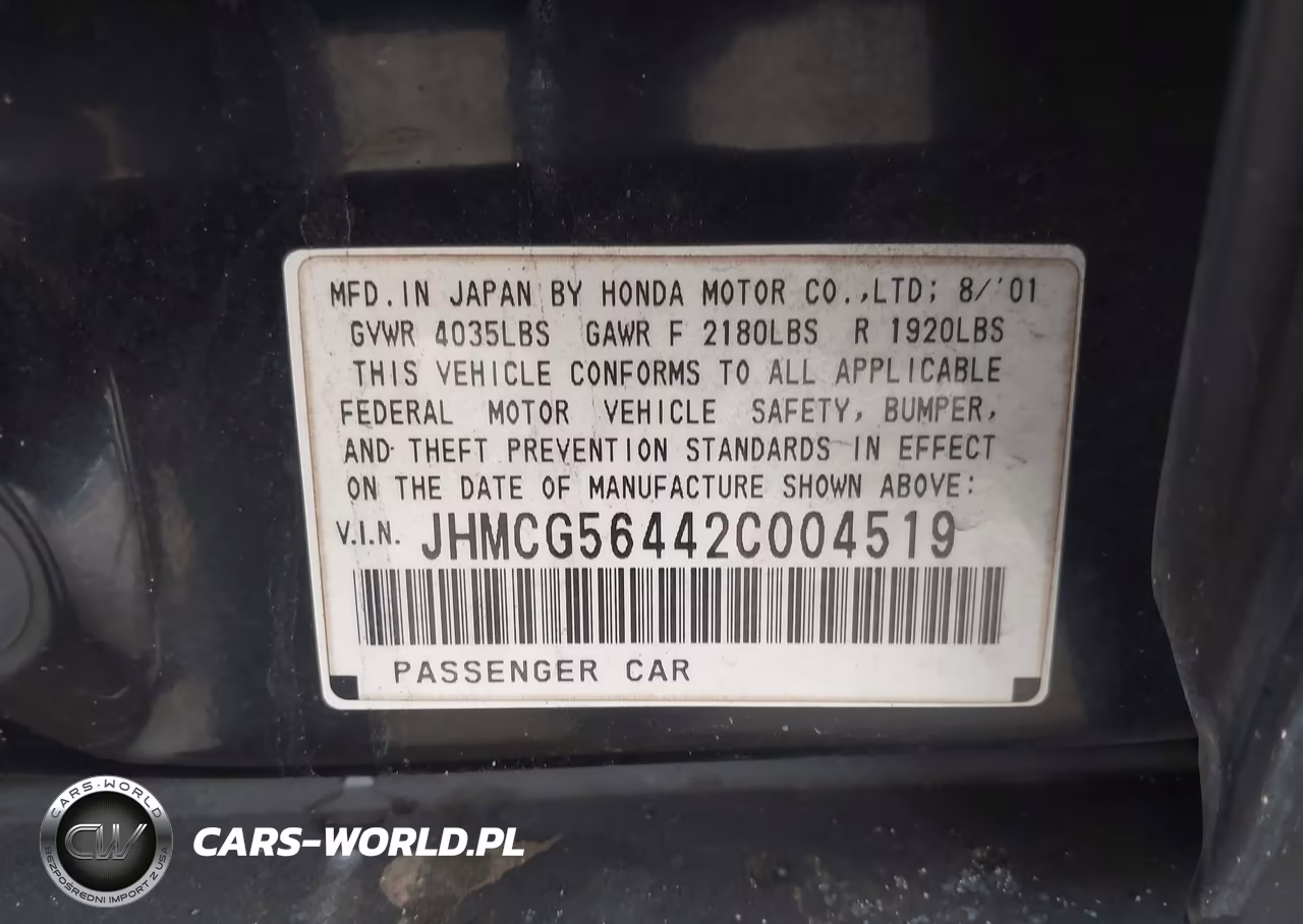 2002 Honda Accord 2.3 Lx VIN:JHMCG56442C004519 - 9