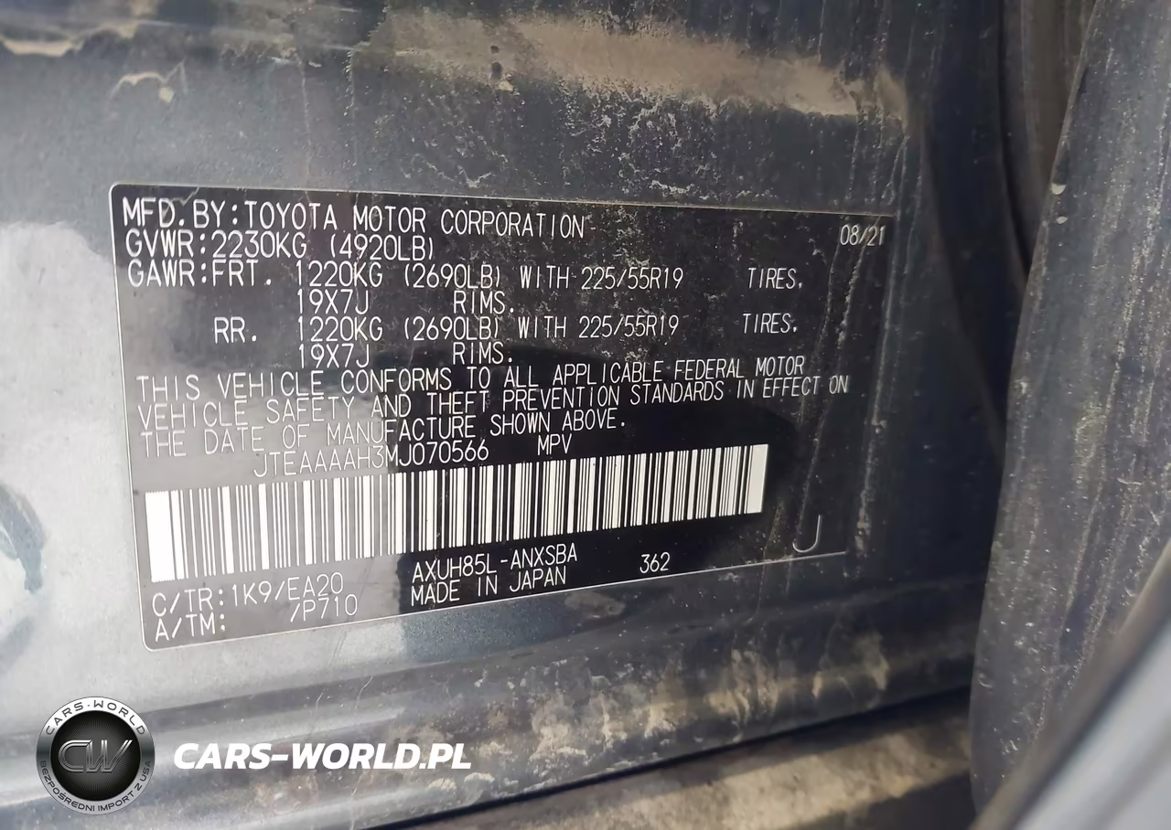 2021 Toyota Venza Limited VIN:JTEAAAAH3MJ070566 - 9