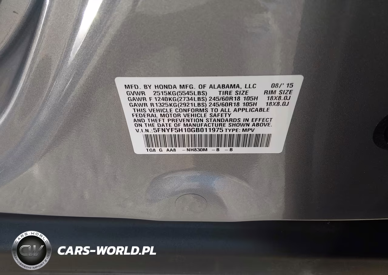 2016 Honda Pilot Lx VIN:5FNYF5H10GB011975 - 9