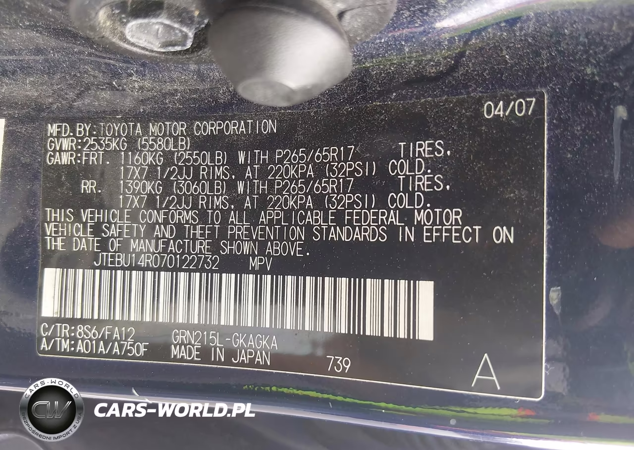 2007 Toyota 4Runner Sr5 V6 VIN:JTEBU14R070122732 - 7