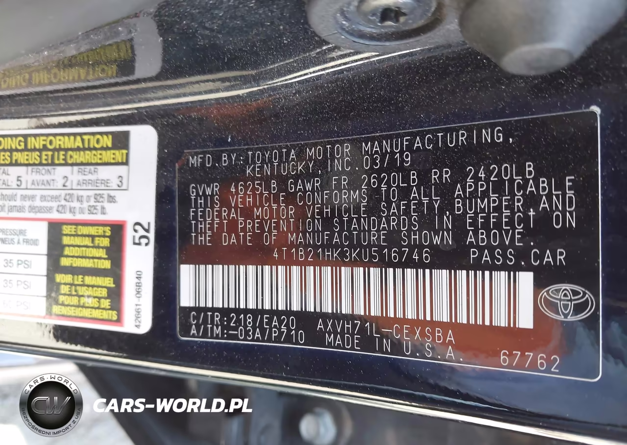 2019 Toyota Camry Hybrid Se VIN:4T1B21HK3KU516746 - 9
