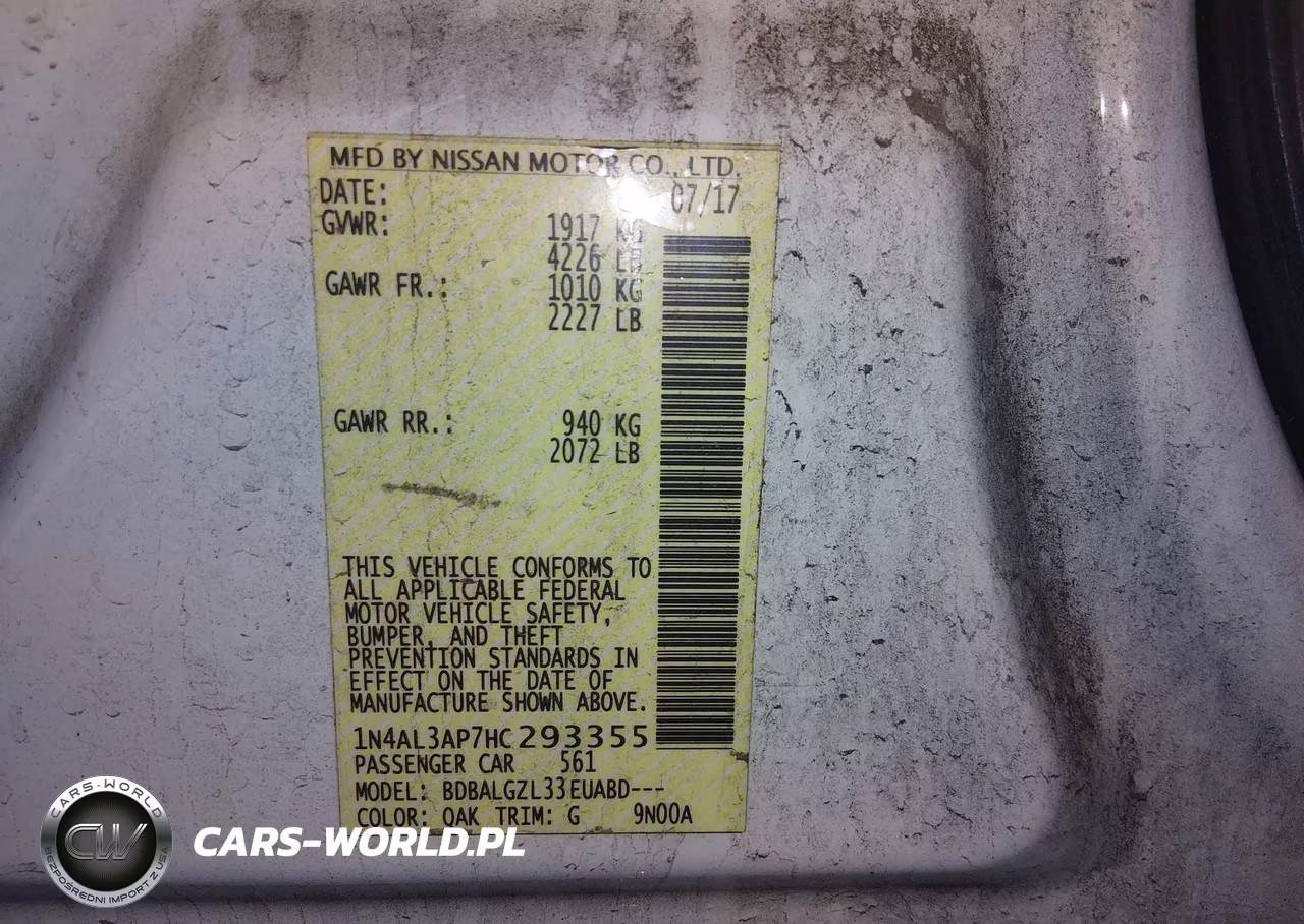2017 Nissan Altima 2.5 S VIN:1N4AL3AP7HC293355 - 9