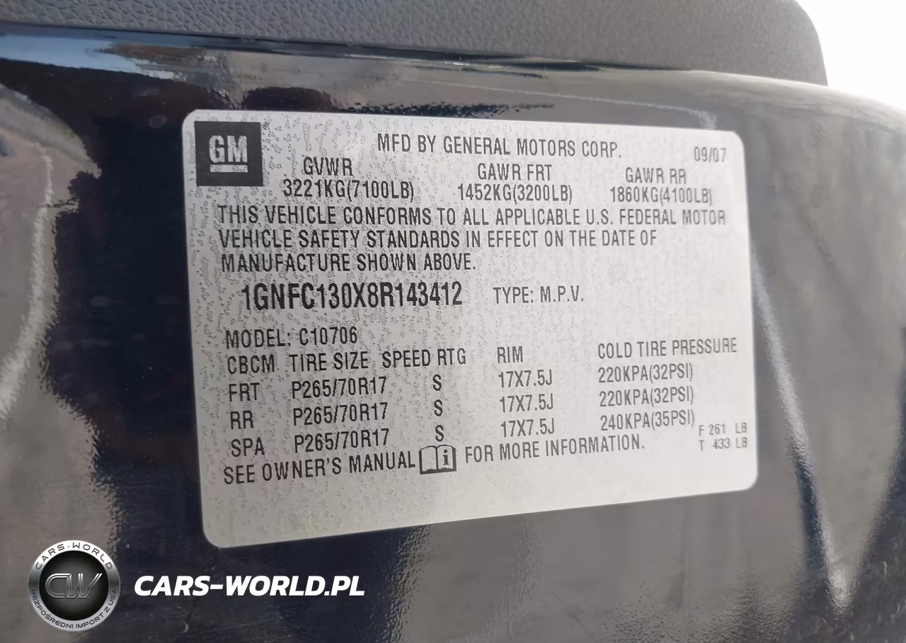 2008 Chevrolet Tahoe Lt VIN:1GNFC130X8R143412 - 9