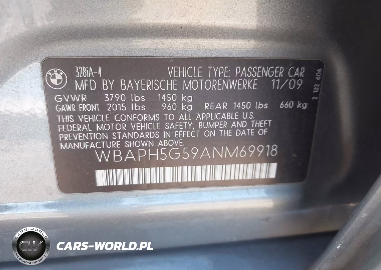 2010 BMW 328I VIN:WBAPH5G59ANM69918 - 9