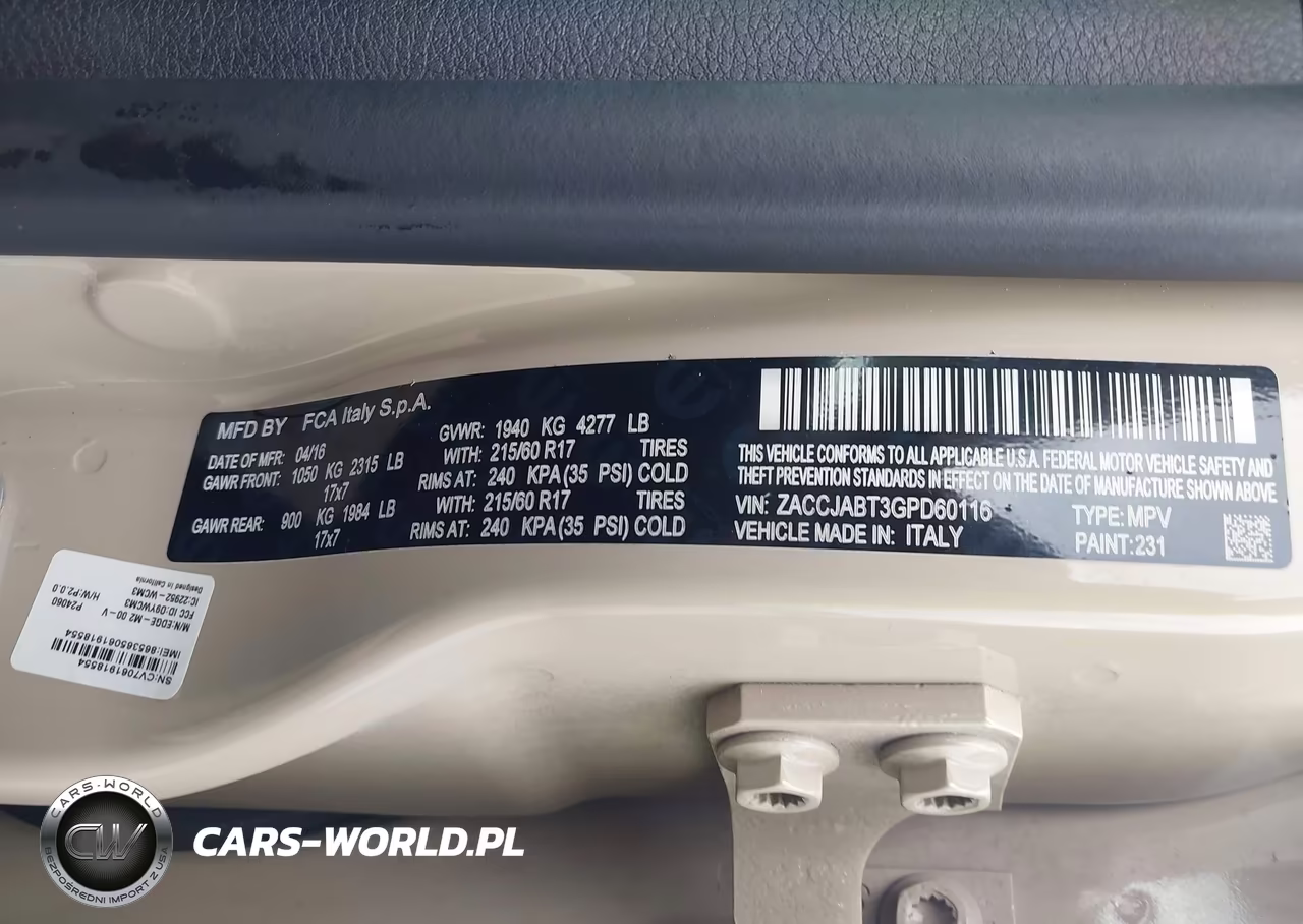 2016 Jeep Renegade Latitude VIN:ZACCJABT3GPD60116 - 9