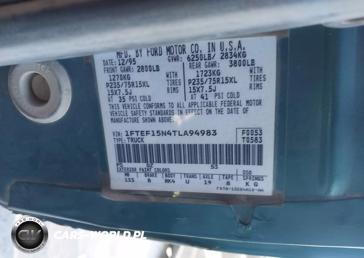1996 Ford F150 VIN:1FTEF15N4TLA94983 - 9