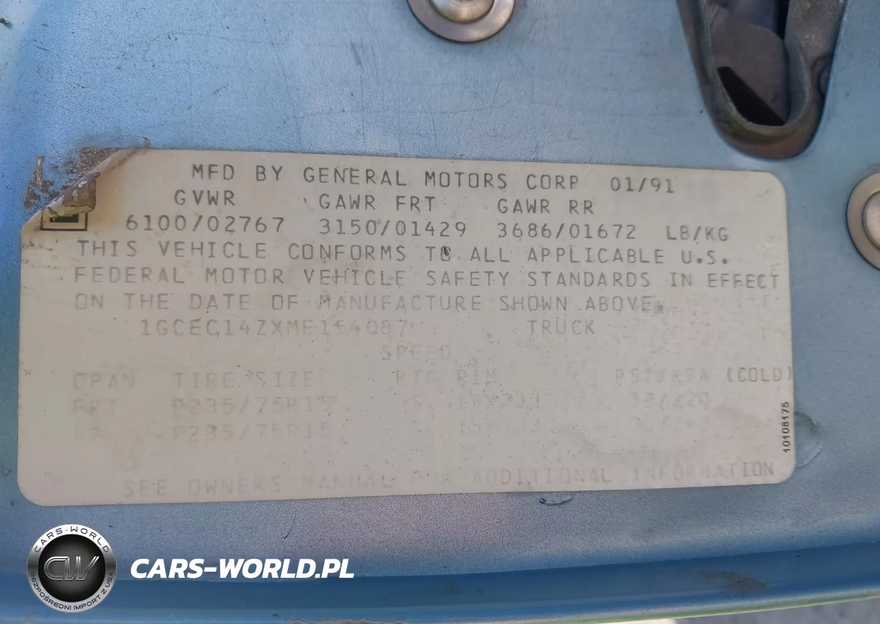 1991 Chevrolet Gmt-400 C1500 VIN:1GCEC14ZXME154087 - 9