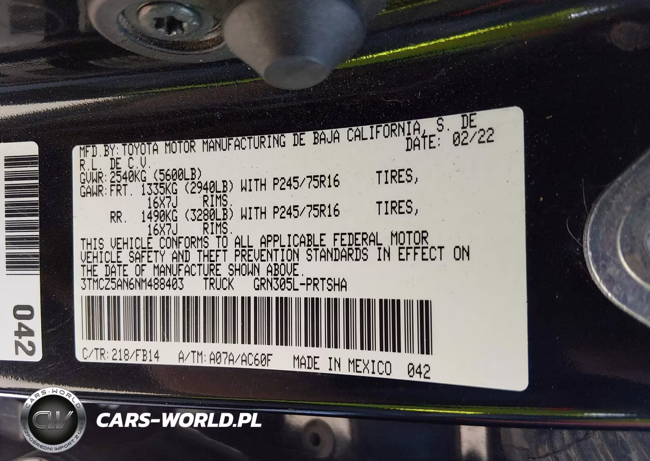 2022 Toyota Tacoma Sr V6 VIN:3TMCZ5AN6NM488403 - 9