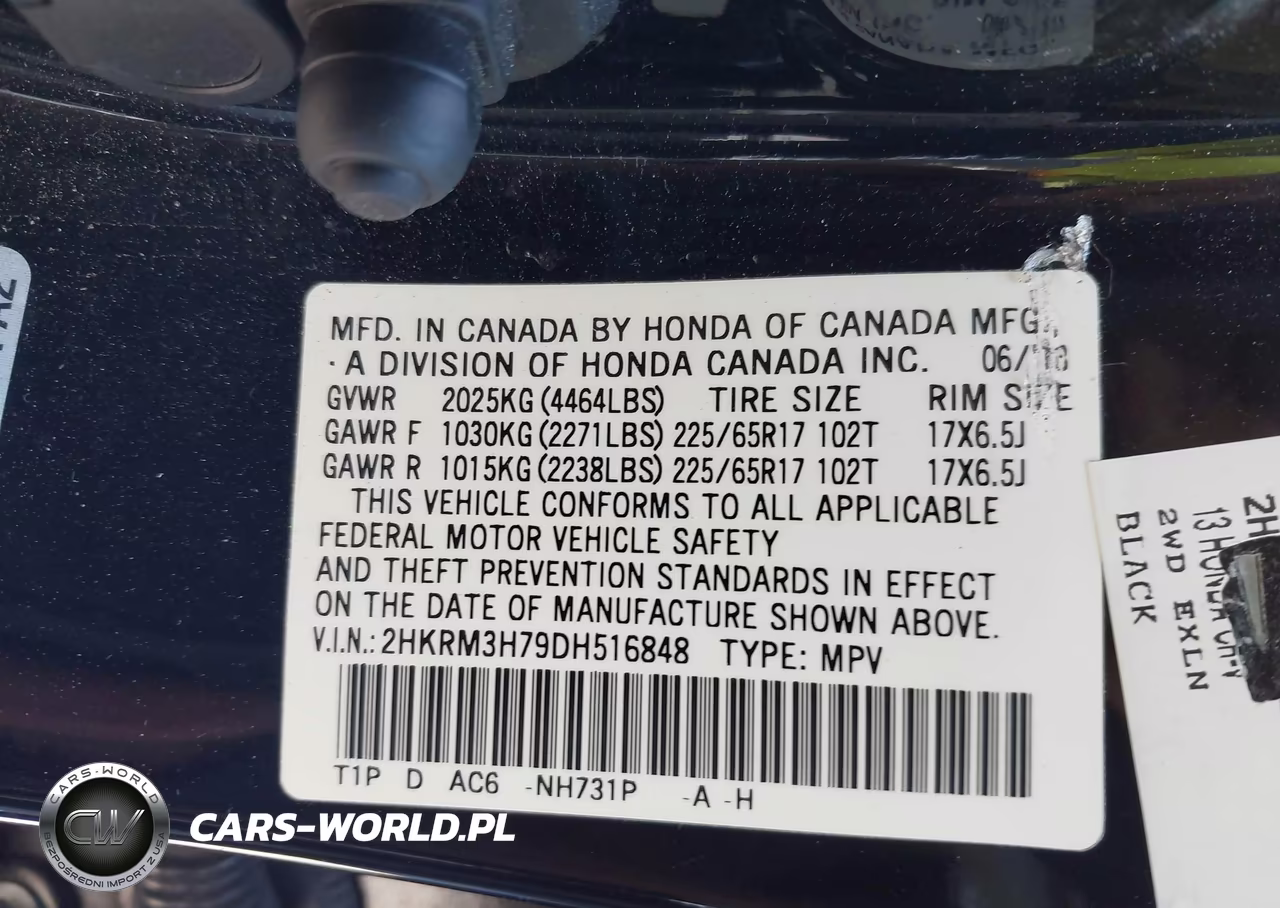2013 Honda Cr-V Ex-L VIN:2HKRM3H79DH516848 - 9