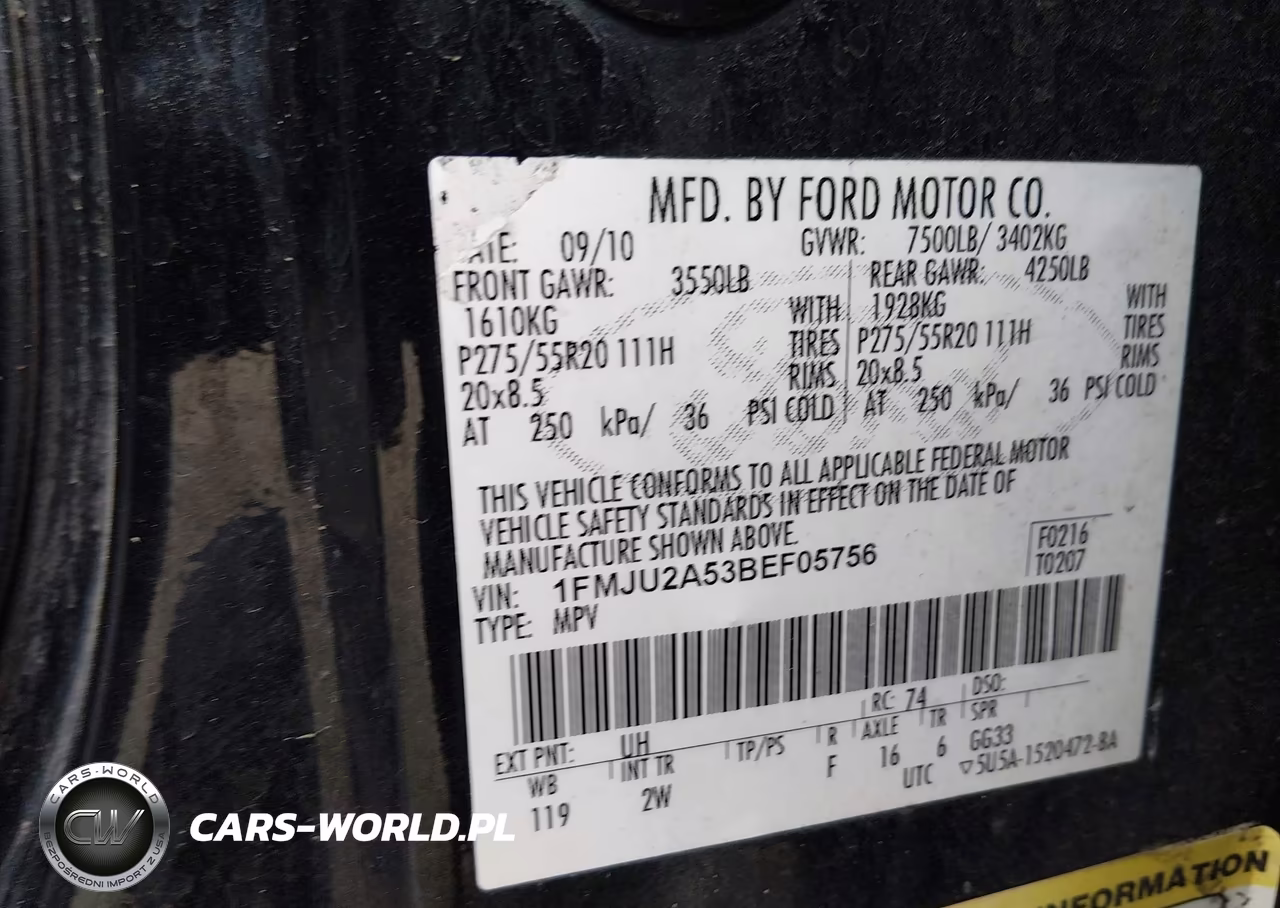 2011 Ford Expedition Limited VIN:1FMJU2A53BEF05756 - 9