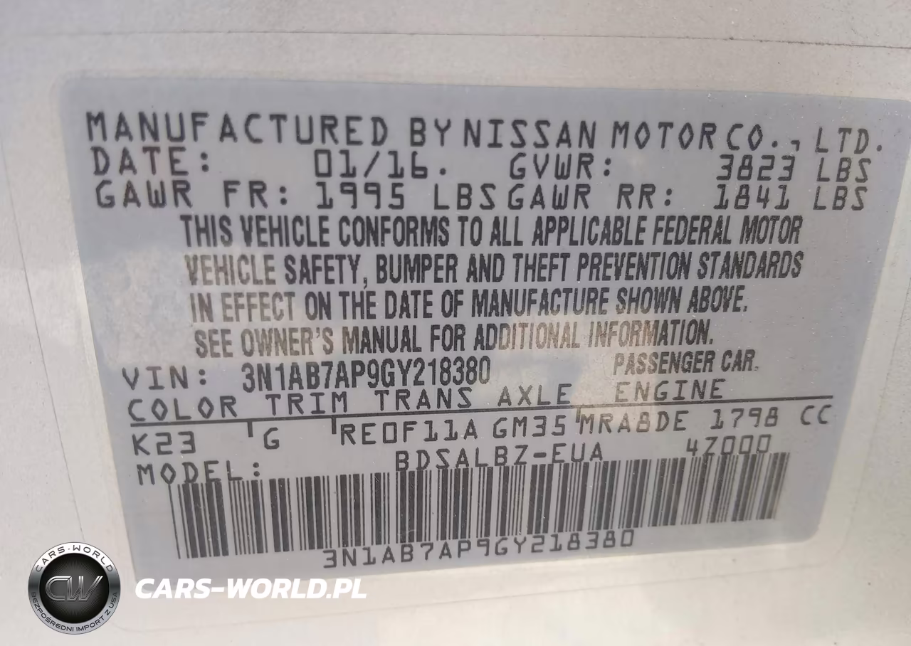 2016 Nissan Sentra Fe+ S-S-Sl-Sr-Sv VIN:3N1AB7AP9GY218380 - 8