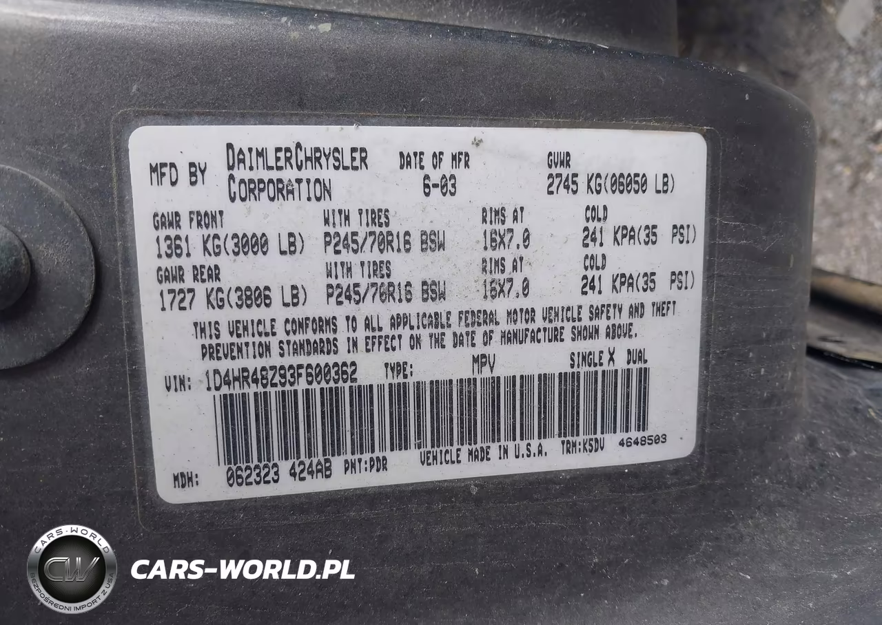 2003 Dodge Durango Slt VIN:1D4HR48Z93F600362 - 9