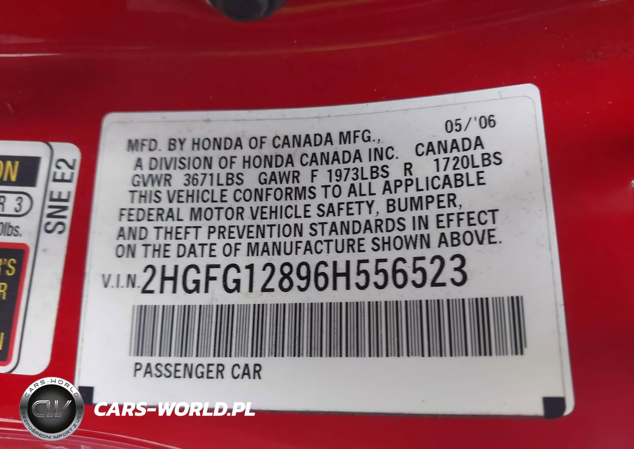 2006 Honda Civic Ex VIN:2HGFG12896H556523 - 9