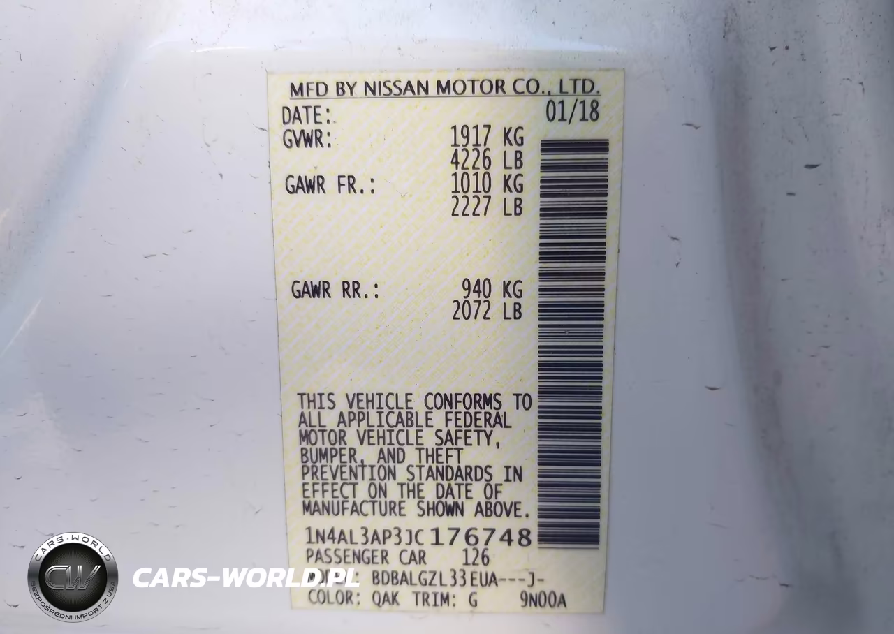 2018 Nissan Altima 2.5 S VIN:1N4AL3AP3JC176748 - 9