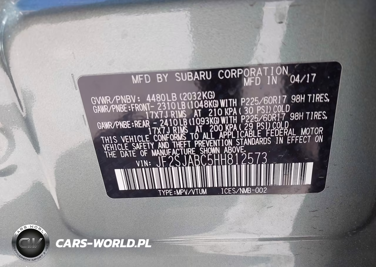 2017 Subaru Forester 2.5I VIN:JF2SJABC5HH812573 - 9