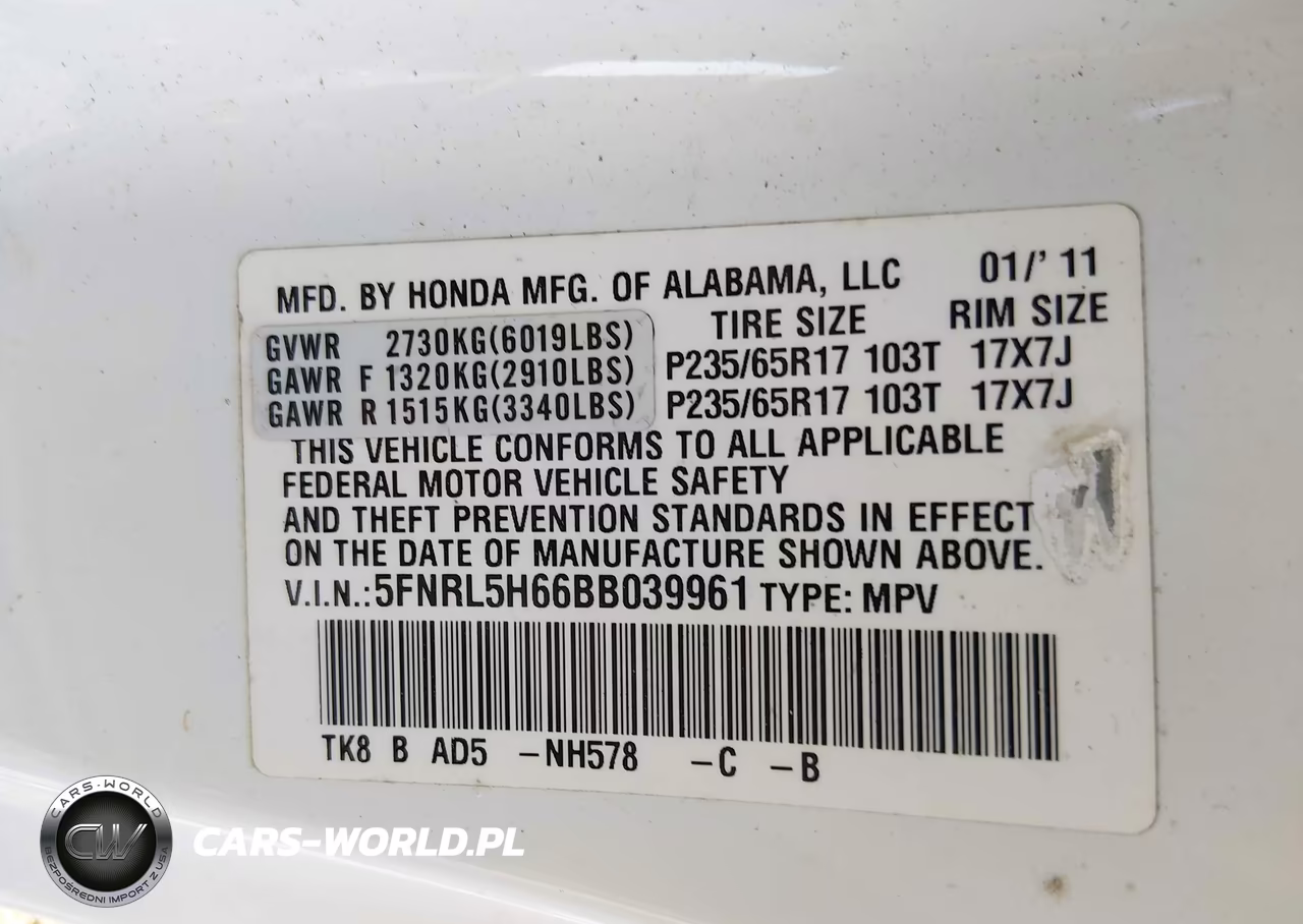 2011 Honda Odyssey Ex-L VIN:5FNRL5H66BB039961 - 9