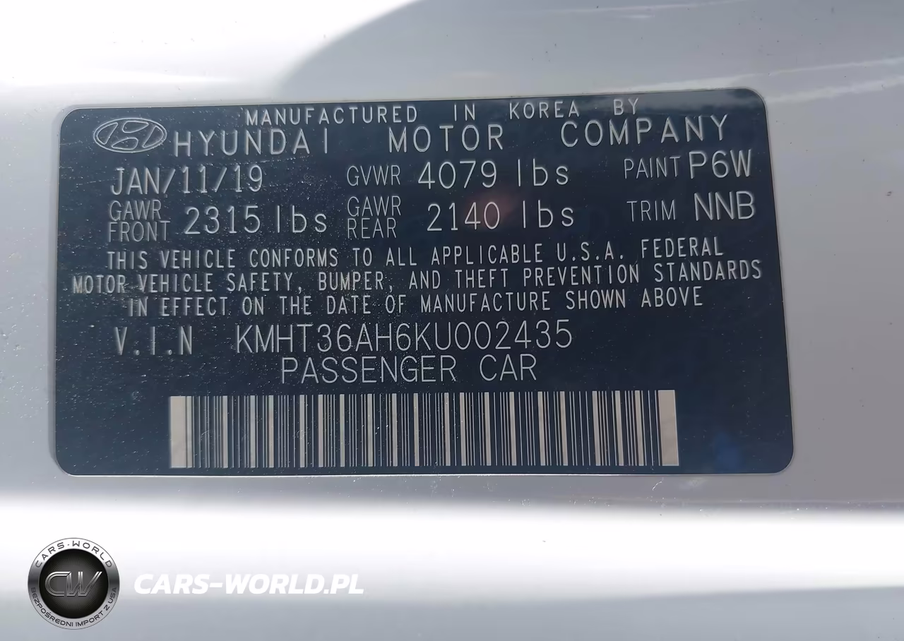 2019 Hyundai Veloster N VIN:KMHT36AH6KU002435 - 9