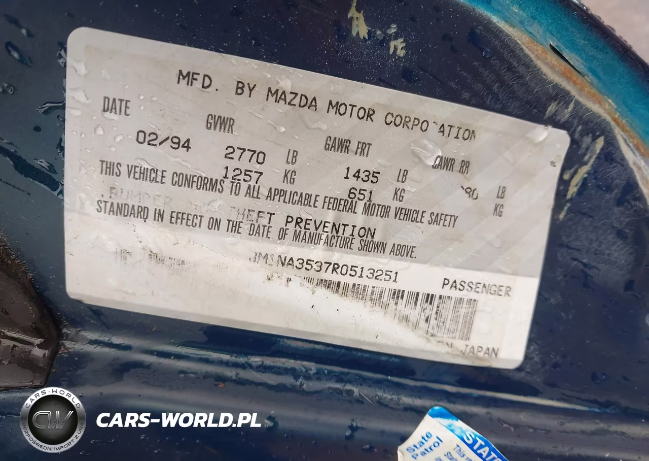 1994 Mazda Mx-5 Miata VIN:JM1NA3537R0513251 - 9
