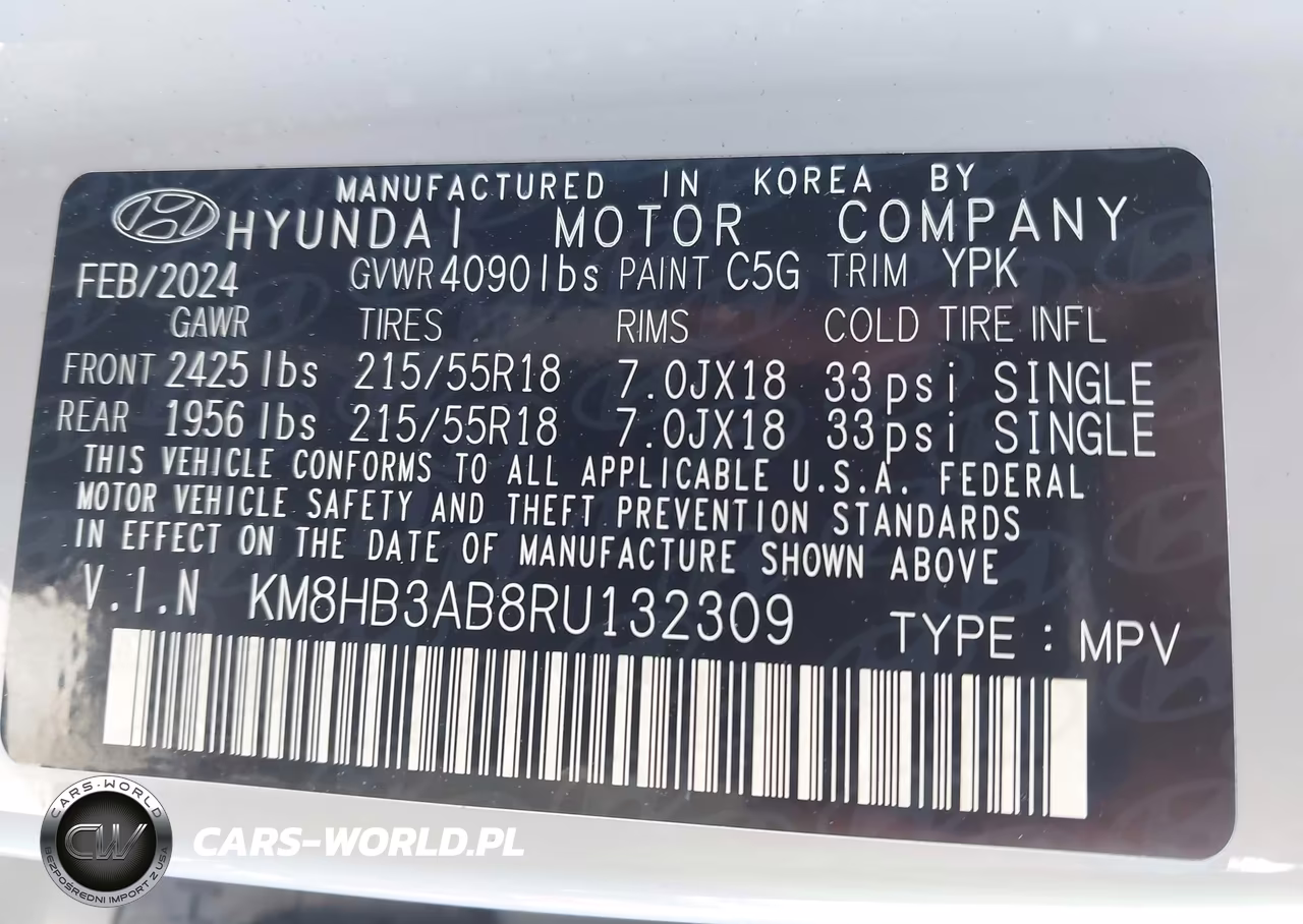 2024 Hyundai Kona Sel VIN:KM8HB3AB8RU132309 - 9