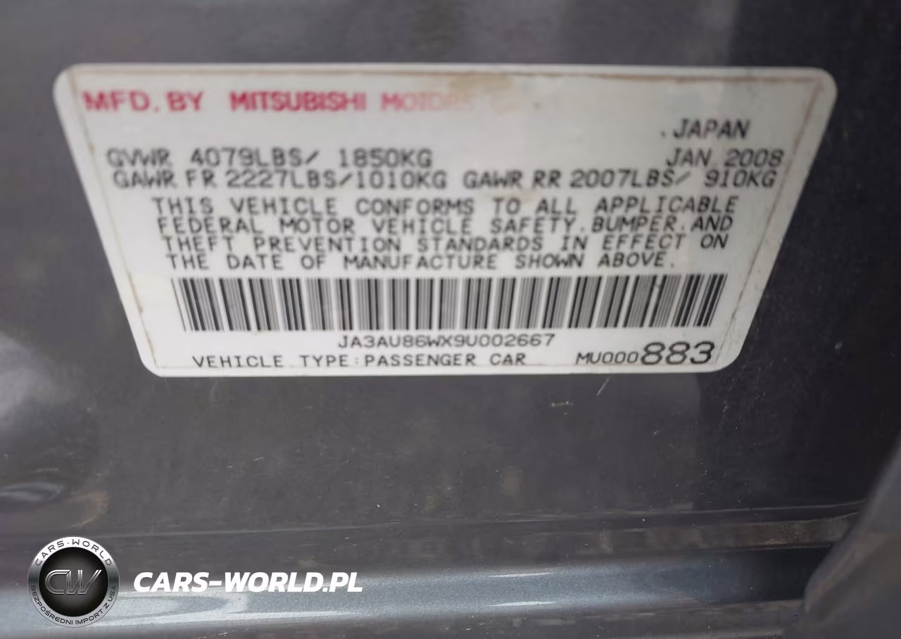2009 Mitsubishi Lancer Gts VIN:JA3AU86WX9U002667 - 9