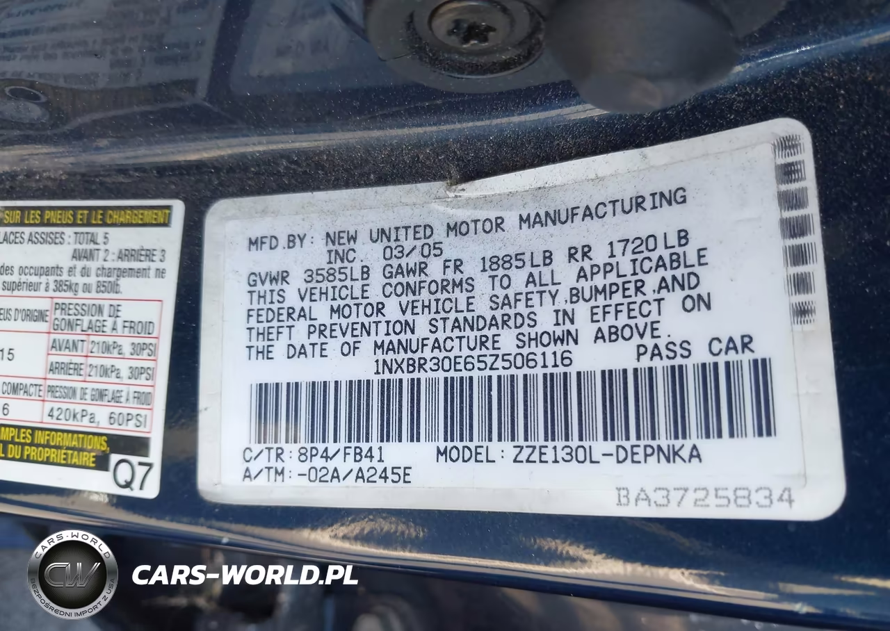 2005 Toyota Corolla Le VIN:1NXBR30E65Z506116 - 9