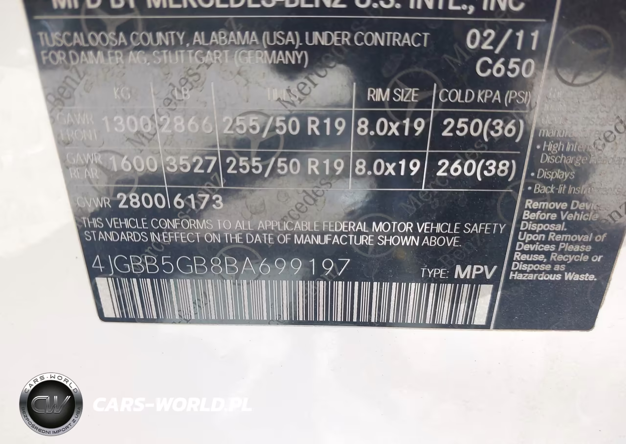 2011 Mercedes-Benz Ml 350 VIN:4JGBB5GB8BA699197 - 9