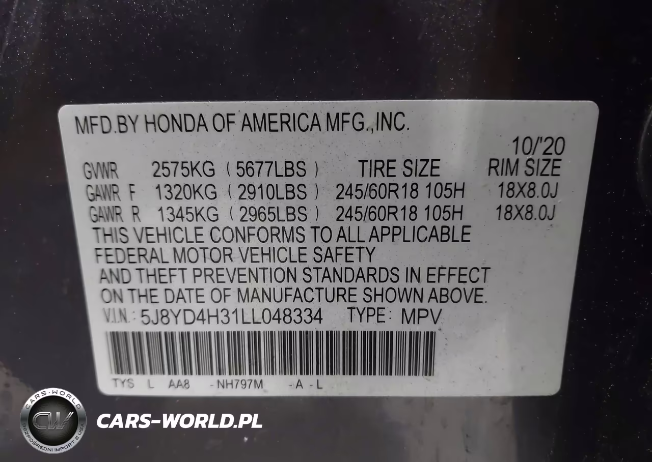 2020 Acura Mdx Standard VIN:5J8YD4H31LL048334 - 9