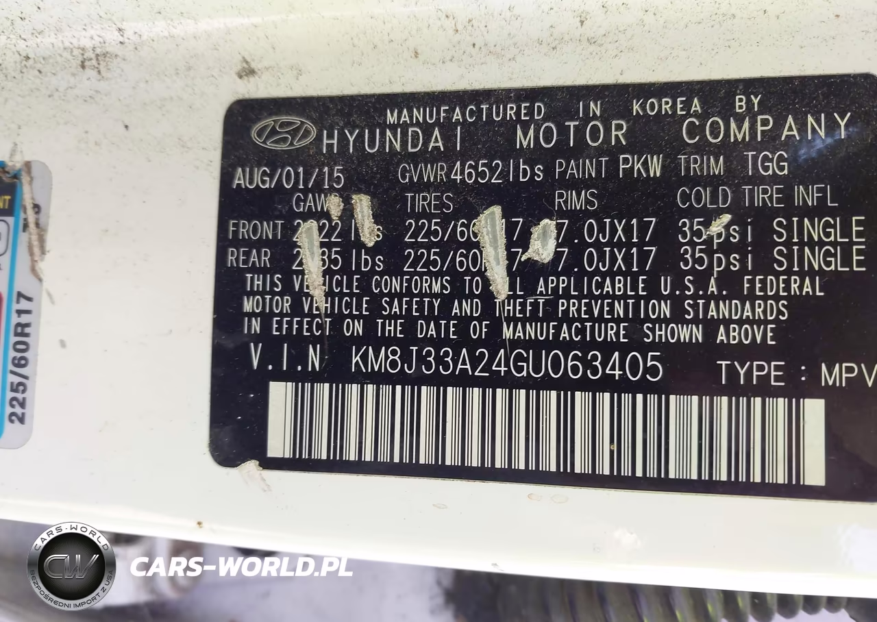 2016 Hyundai Tucson Eco VIN:KM8J33A24GU063405 - 9